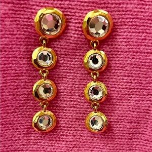 Vintage Yves Saint Laurent Rhinestone Dangle Earrings